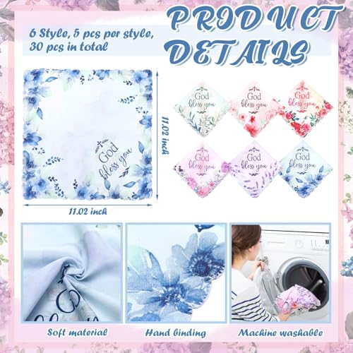 HunnmingRe Christian Handkerchief for Women Inspirational Gifts Bulk Inspirational Religious Bible Verse Handkerchief - style: God Bless You