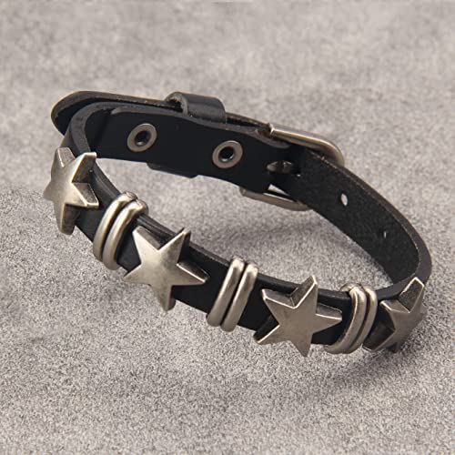Jeilwiy Punk Rock Gothic Black Rivet Leather Spiked Necklace Collar Neckband Leather Choker Necklace for Women Mom Gifts Adjustable - color: HGB117