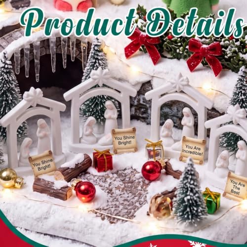 Amyhill 20Pcs Mini Christmas Nativity Figurines Set, Miniatures Nativity - style: Holy Family