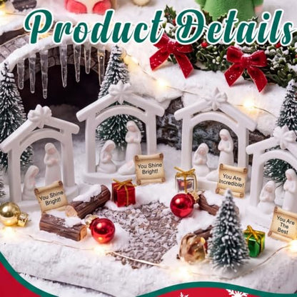 Amyhill 20Pcs Mini Christmas Nativity Figurines Set, Miniatures Nativity - style: Holy Family