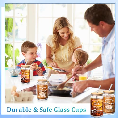 Ziliny 24 Set Thank You Glass Cups 16 oz with Lids Straws Thank You - style: Thank You