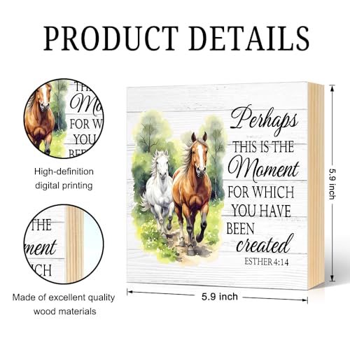 Perhaps This Is The Moment for Which You Have Wood Box Sign 5.9*5.9 - color: white018