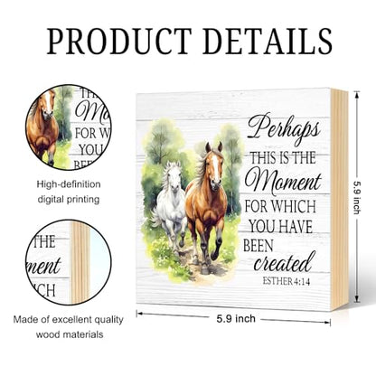 Perhaps This Is The Moment for Which You Have Wood Box Sign 5.9x5.9 - color: white018