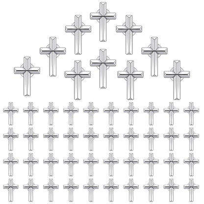 Jexine 50 Pcs Small Cross Lapel Pins Bulk, Religious Enamel Pin - color: Silver