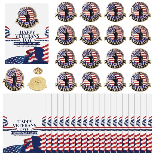 Quelay 30 Sets US Female Soldier Veteran Pins Bulk with Cards Women Veterans Day Lapel Pin Badge Brooch Patriotic American Flag Military Pins Thank You Veteran Gifts Army Gifts for Women - style: Us Female Soldier