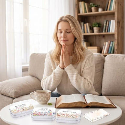 Rtteri 12 Pcs Prayer Boxes with Cards Christian Women Gifts, Pastel Floral - style: Pastel Floral