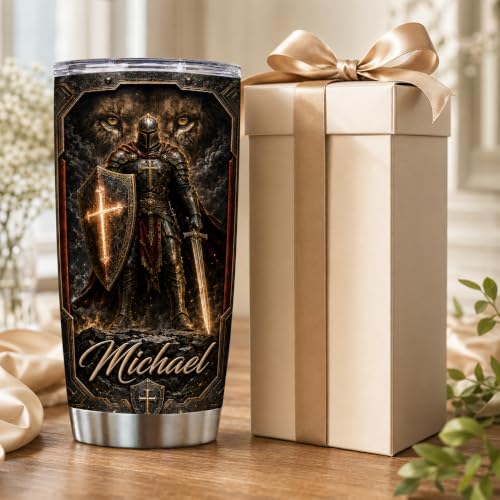 Personalized Christian Gifts For Men - Religious Man Of Faith Warrior Christ Tumbler V13 - A Child Of God Bible For Dad, Husband, Grandpa on Fathers Day, Christmas, Birthday - color: CH-VAR-13