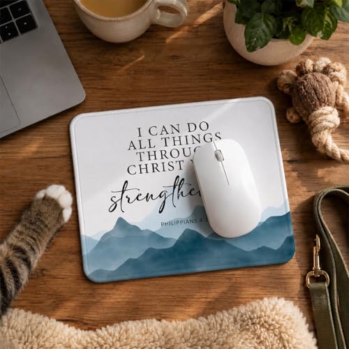 QIYUHOY Personalized Christian Bible Verses Mouse Pad, 9.5x7.9 Inch - color: I Can Do All Things