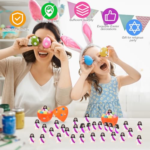 Bememo 25Pcs Mini Jesus Figure for Religious Favor,Purple - color: Purple