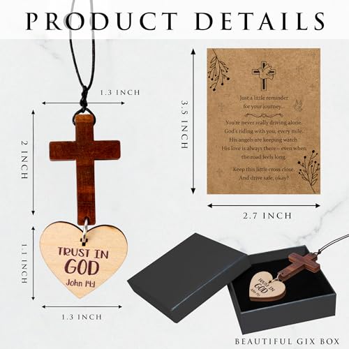 Cross Bible Verse Car Rearview Hanging Ornament, Cross for Car Decor Mirror Hanging, Rear View Mirror Accessories, Christian Gifts for Men, Women, Religious Gifts (Trust in GOD) - color: Trust in God