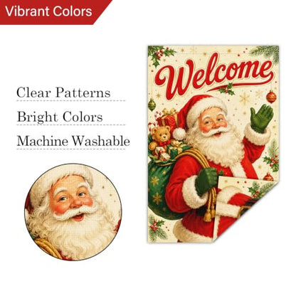 Louise Maelys Christmas Santa Claus Garden Yard Flag 12x18 Inch - color: Multi-10
