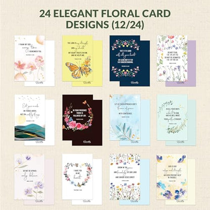 Decorably 24 Pack Gold Foil 4x6in Christian Thinking of You Cards