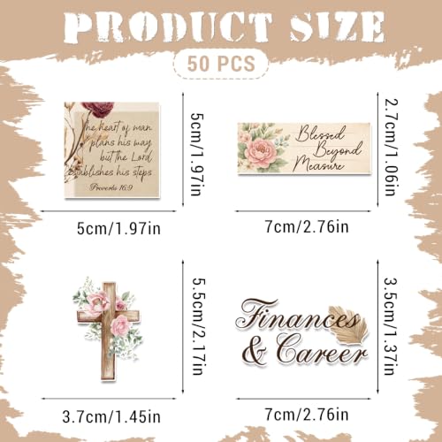 Vintage Prayer Board Supplies - 50 Pcs Christian Jesus Verse Kit - color: Vintage