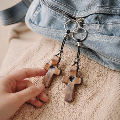 3 PCS Christian Cross Keychain for Women