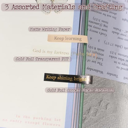 Quote and Sayings with Bible Verses Stickers for Journaling, 846Pcs Word Stickers, 24 Sheets Gold Foil Small Talk Sticker Book for Junk Journal Supplies, Scrapbooking, Bujo, Card Making - color: Quote and Bible Verse Sticker Book