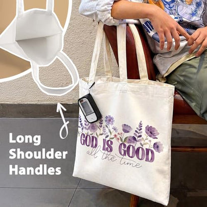 Bible Tote BagsGifts for Women, Cute Christian Church Canvas Tote Bag Christian Reusable Shopping Bags - color: Bible-01