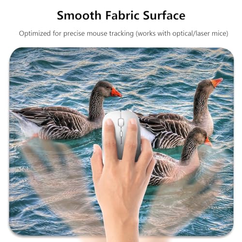 Greylag Geese Swimming on Teal Lake, Nature Wildlife Design Desk Mat - color: Color_DE0014XX