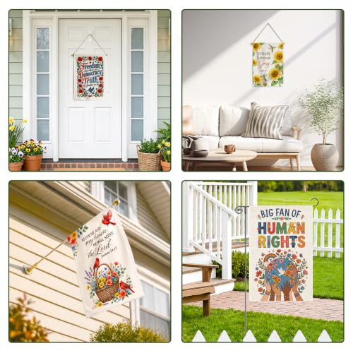 Give Thanks To The Lord Christian Fall Floral Garden Flag 12x18