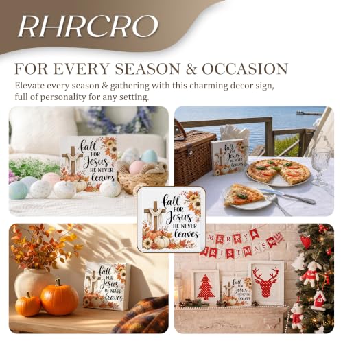 Fall Christian Decor Wooden Box Sign - color: Fall-12
