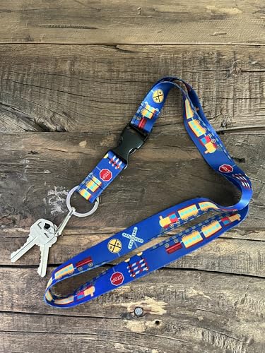 Limeloot Lanyard – Soft Neck Lanyard with Quick Release & Key Ring – ID Badge Holder & Keychain Lanyard for Men & Women - color: Trains