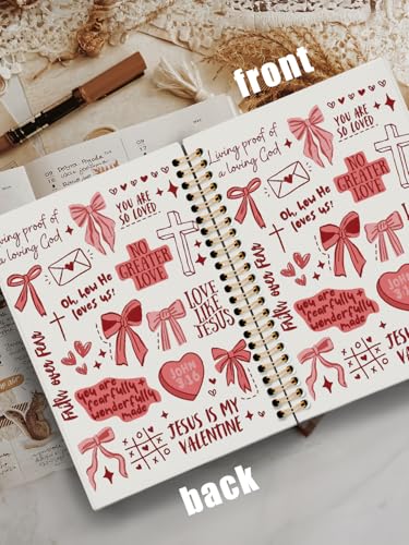 Bible Study Journal for Women,Christian Gifts for Women Teen Girls,Sermon Notes Hardcover Spiral Notebook,Prayer Journal,Jesus is My Valentine Notebook 5.5x8.3 Inch - color: BIBLE BOW
