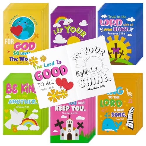 Dvbonike 48Pcs Bible Coloring Books Religious Theme DIY Color-in Pages - color: A-Bible Style ① (48Pcs)