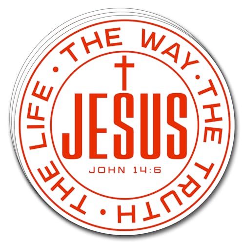 (3Pcs) Jesus The Way The Truth The Life Sticker Christian Inspirational Decals Motivational Decorate Laptop Phone Books Water Bottles Kindles Tumbler Waterproof Vinyl Stickers 3'' Inch - color: Jesus the Way the Truth the Life1