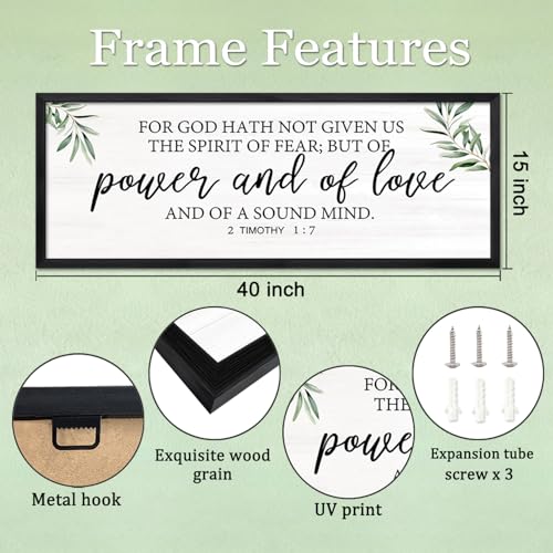 Foutcheou For God Hath Not Given Us Spirit of Fear Wall Art 40"x15" Black - color: For God Hath Not Given Us Spirit of Fear Black, size: 40"L x 15"W