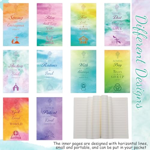 200 Pcs Christian Gift for Women Christian Accessories Include 50 Bible Verses Notebook 50 Church Bookmark 50 Ballpoint Pen Organza Bag Gift for Christmas Church Motivational (Classic) - style: Classic