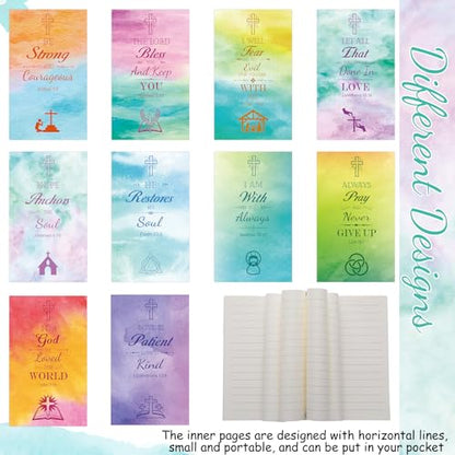 200 Pcs Christian Gift for Women Christian Accessories Include 50 Bible Verses Notebook 50 Church Bookmark 50 Ballpoint Pen Organza Bag Gift for Christmas Church Motivational (Classic) - style: Classic