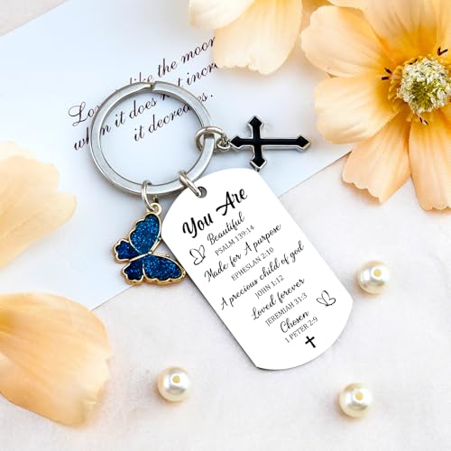 Stocking Stuffers Inspirational Christain Gifts for Women Girls Unique Religious Keychain Gift for Best Friend Bestie Sisters Mom Birthday Christmas Gifts Bible Verse Accessory
