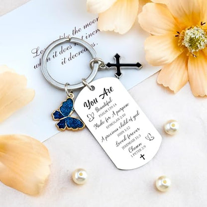 Stocking Stuffers Inspirational Christain Gifts for Women Girls Unique Religious Keychain Gift for Best Friend Bestie Sisters Mom Birthday Christmas Gifts Bible Verse Accessory