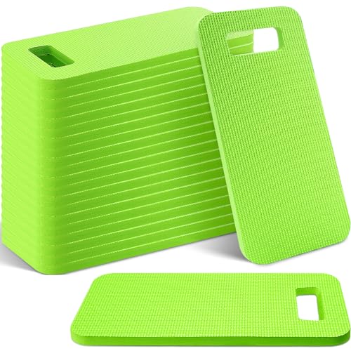 Riakrum 20 Pcs Garden Kneeling Pad Garden Knee Pad Thick Foam Knee Mat Waterproof Cushion for Kneeling Multi Functional and Church Kneeler for Praying, Baby Bath, Yoga, 15.4 x 6.7 Inch (Green) - color: Green