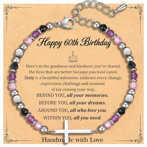 Adjustable Religious Gifts Cross Bracelet for Women Girl - style: Happy 60th