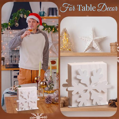 Nuogo Christmas Snowflake Napkin Holder for Table - style: Snowflake