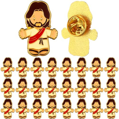 Yinkin Jesus Lapel Pin Bulk Enamel Religious Party - color: Classic Colors