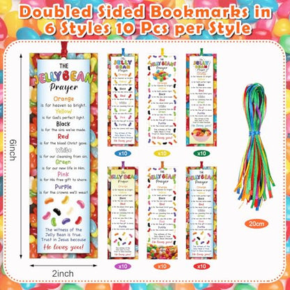 Dispowreath 60 Pcs Jelly Bean Prayer Religious Christian Bookmarks Church - style: Jelly Bean