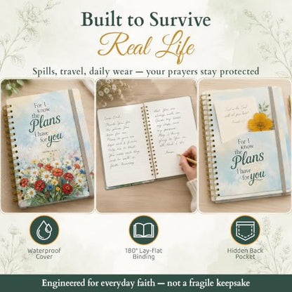 Hardcover Blank Christian Notebook – 140 Pages – Jeremiah 29:11 - color: Plans