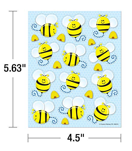 Carson Dellosa 72 Bumble Bee Stickers for Kids, 6 Sheets of Bugs With Hives for Spring Crafts, Scrapbooking, Water Bottle, Teacher Planner, Reward Chart, and School Supplies, Classroom Must Haves - style: Bees