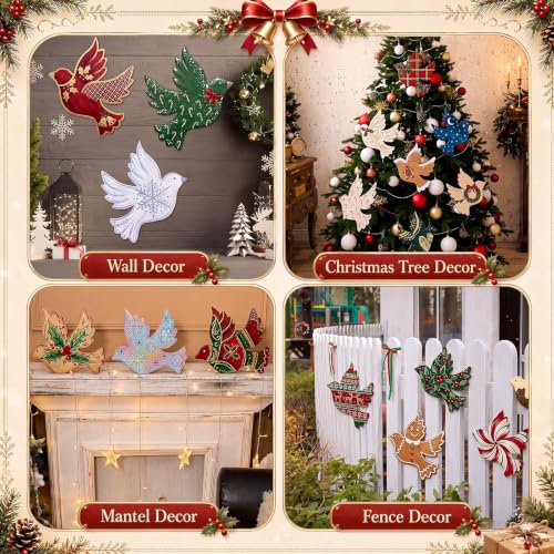 12 Sets 11" Dove Wooden Cutouts Large Pigeon Unfinished DIY Craft - style: Dove