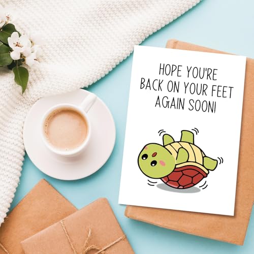 Funny Get Well Soon Card, Encouragement Card for Men Women, Speedy Surgery Recovery Cards, Hope You're Back On Your Feet Again Soon - color: Get well