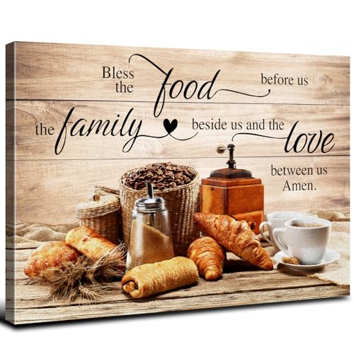 Christian Kitchen Wall Art Kitchen Pictures Wall Decor Dining Room Pictures - color: Bless, size: 16"L x 12"W
