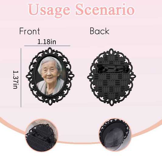 Wedding Double Picture Frame Brooch for Bride Grooms Boutonniece Pin for Wedding Bouquet - color: Color H