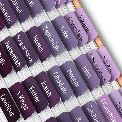 Mr. Pen- Laminated Bible Tabs, 75 pcs, Easy-to-Read & Apply - color: Ethereal Amethyst