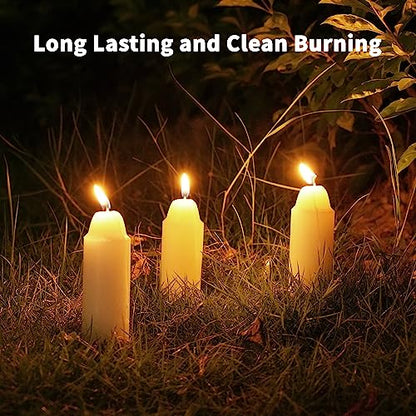 Emergency Candles for Lanterns Long Burning 15 Hour White 20 Pack