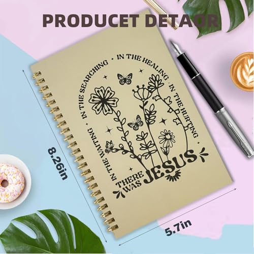 Boho Floral Bible Journal for Women, A5 Spiral Bound Notebook for Church Notes Journal, Christian Scripture Study Journal，bible study supplies；