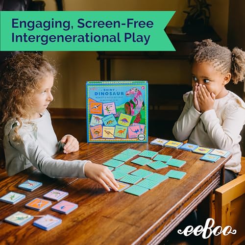 eeBoo Shiny Dinosaur Memory & Matching Game, Ages 3+, 1-4 Players - style: Shiny Dinosaur