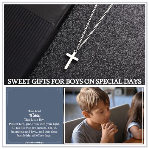 Cross Necklace for Boys Kids Christian Catholic Religious Gifts - color: Cross Necklace for Boys