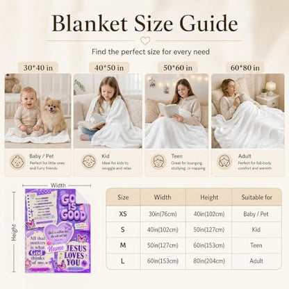 Kids Blanket Custom God Theme, Cozy Soft Flannel Throw for Living Room - color: Purple
