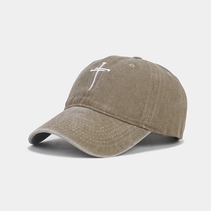 Quanhaigou Baseball Cap Dad Hat Adjustable Fashion Hats for Men Women Polo Trucker Unisex Style Headwear - color: Cross Nails Khaki